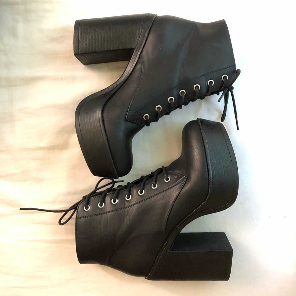 Chunky Heel Black Booties